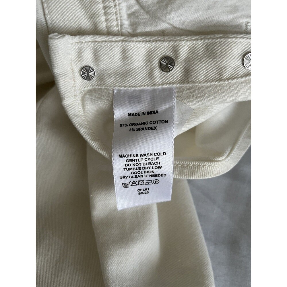 NEW Quince Overalls Organic Stretch Cotton Twill Relaxed Fit Ivory White Size XS - Picture 6 of 10